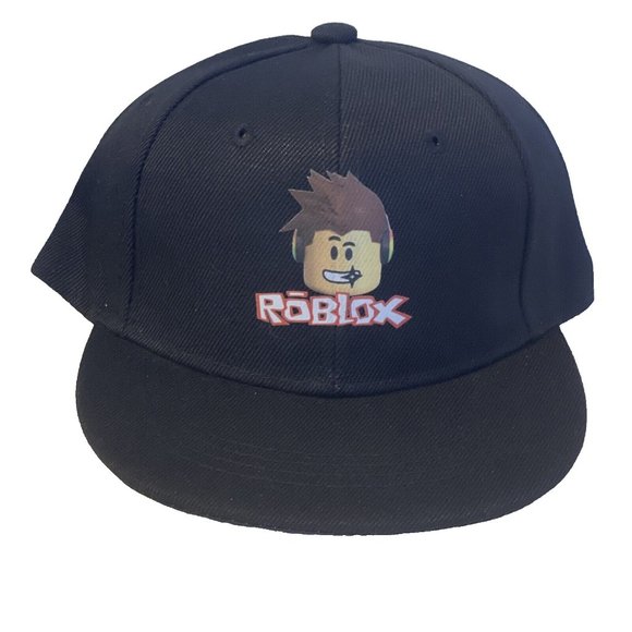 Roblox Boy Head Youth Black Snapback Gaming Anime Cartoon Hat Cap Adjustable - Picture 1 of 12